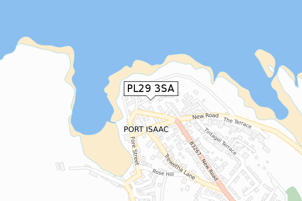 PL29 3SA map - large scale - OS Open Zoomstack (Ordnance Survey)