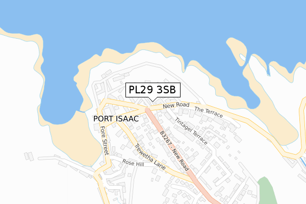 PL29 3SB map - large scale - OS Open Zoomstack (Ordnance Survey)