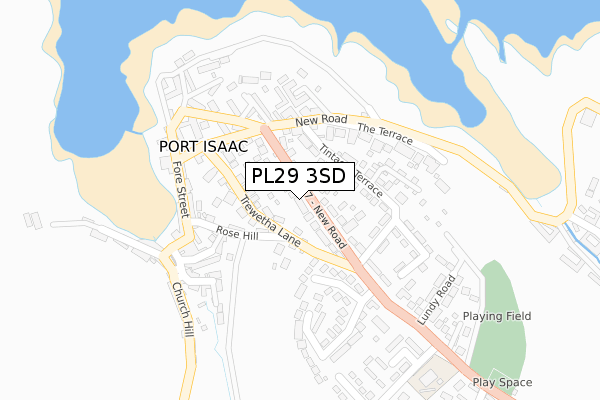 PL29 3SD map - large scale - OS Open Zoomstack (Ordnance Survey)