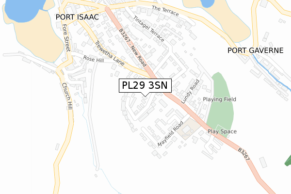 PL29 3SN map - large scale - OS Open Zoomstack (Ordnance Survey)