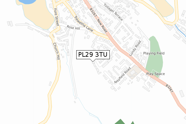 PL29 3TU map - large scale - OS Open Zoomstack (Ordnance Survey)