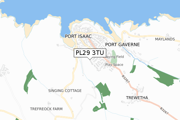 PL29 3TU map - small scale - OS Open Zoomstack (Ordnance Survey)