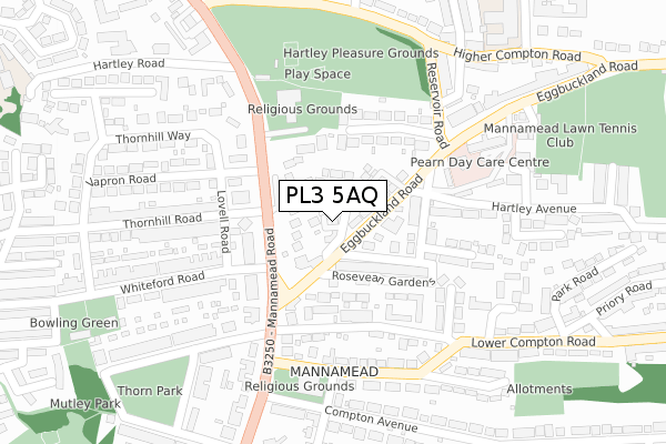 PL3 5AQ map - large scale - OS Open Zoomstack (Ordnance Survey)