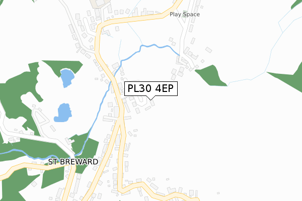 PL30 4EP map - large scale - OS Open Zoomstack (Ordnance Survey)