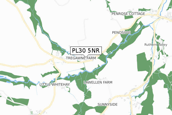 PL30 5NR map - small scale - OS Open Zoomstack (Ordnance Survey)