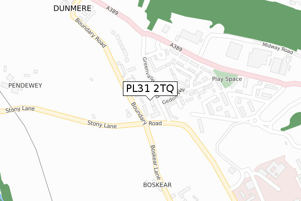 PL31 2TQ map - large scale - OS Open Zoomstack (Ordnance Survey)