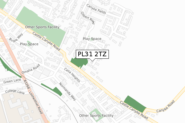 PL31 2TZ map - large scale - OS Open Zoomstack (Ordnance Survey)