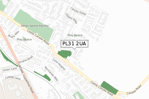 PL31 2UA map - large scale - OS Open Zoomstack (Ordnance Survey)