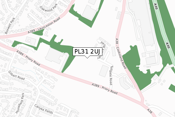 PL31 2UJ map - large scale - OS Open Zoomstack (Ordnance Survey)