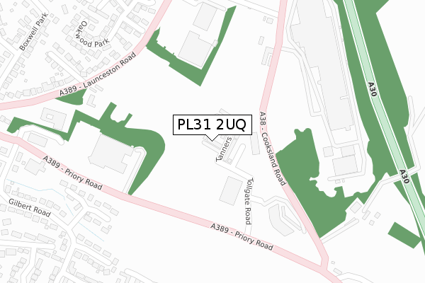 PL31 2UQ map - large scale - OS Open Zoomstack (Ordnance Survey)