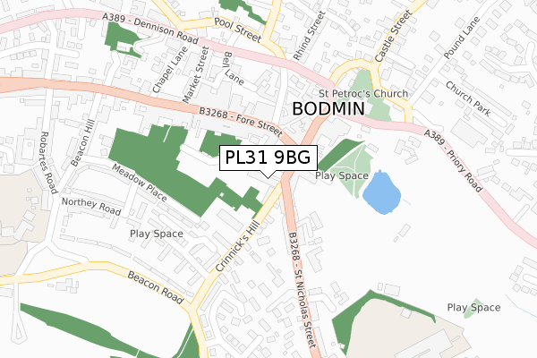 PL31 9BG map - large scale - OS Open Zoomstack (Ordnance Survey)