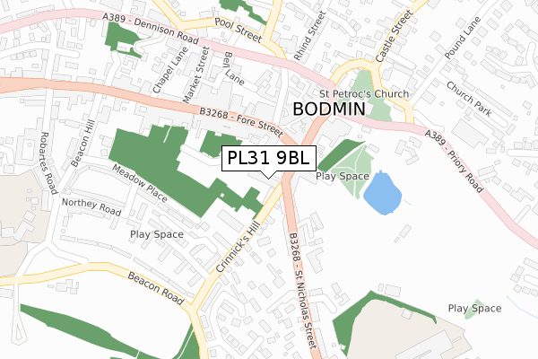 PL31 9BL map - large scale - OS Open Zoomstack (Ordnance Survey)