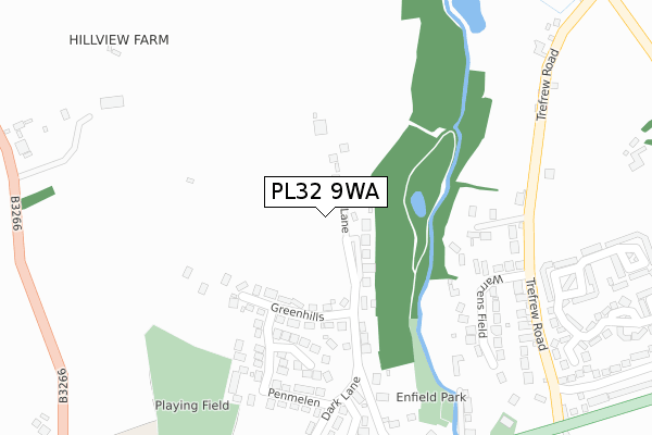 PL32 9WA map - large scale - OS Open Zoomstack (Ordnance Survey)