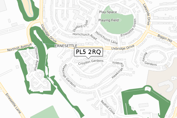 PL5 2RQ map - large scale - OS Open Zoomstack (Ordnance Survey)