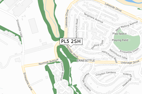 PL5 2SH map - large scale - OS Open Zoomstack (Ordnance Survey)