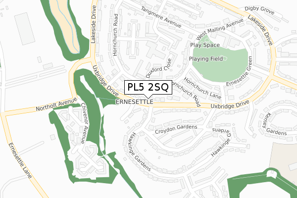 PL5 2SQ map - large scale - OS Open Zoomstack (Ordnance Survey)