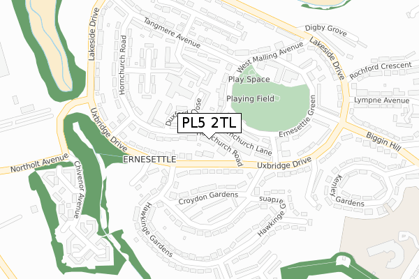 PL5 2TL map - large scale - OS Open Zoomstack (Ordnance Survey)