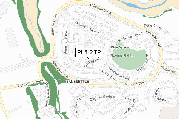 PL5 2TP map - large scale - OS Open Zoomstack (Ordnance Survey)