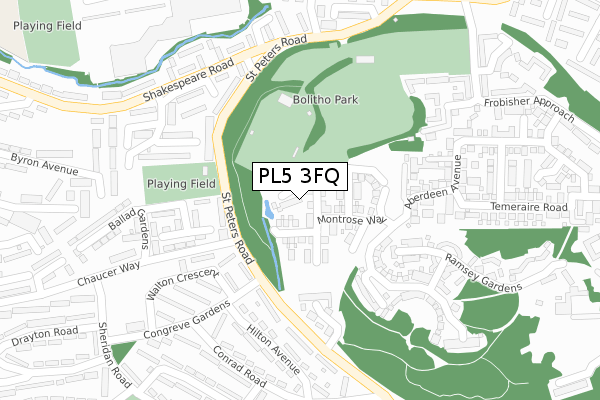 PL5 3FQ map - large scale - OS Open Zoomstack (Ordnance Survey)