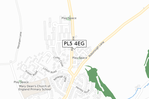 PL5 4EG map - large scale - OS Open Zoomstack (Ordnance Survey)