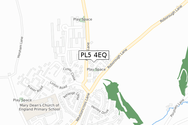 PL5 4EQ map - large scale - OS Open Zoomstack (Ordnance Survey)