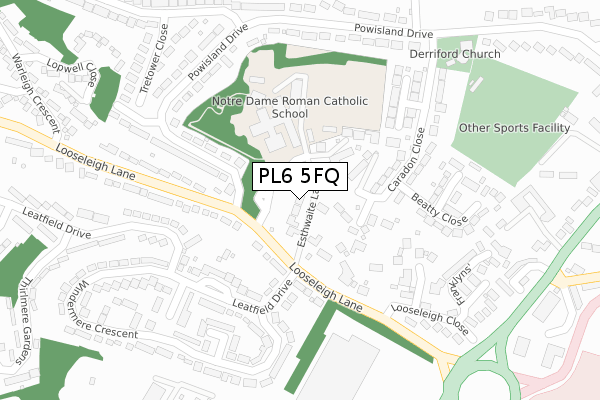 PL6 5FQ map - large scale - OS Open Zoomstack (Ordnance Survey)