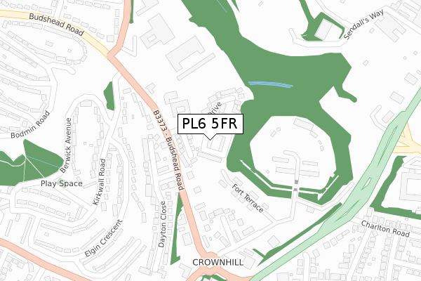 PL6 5FR map - large scale - OS Open Zoomstack (Ordnance Survey)