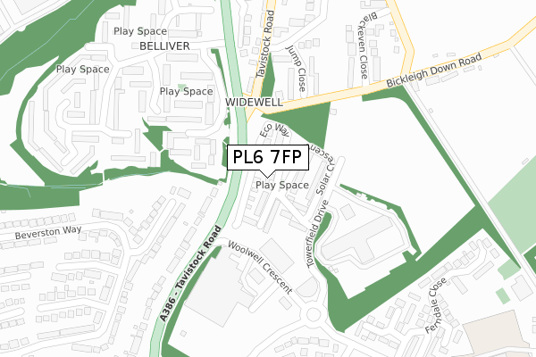 PL6 7FP map - large scale - OS Open Zoomstack (Ordnance Survey)