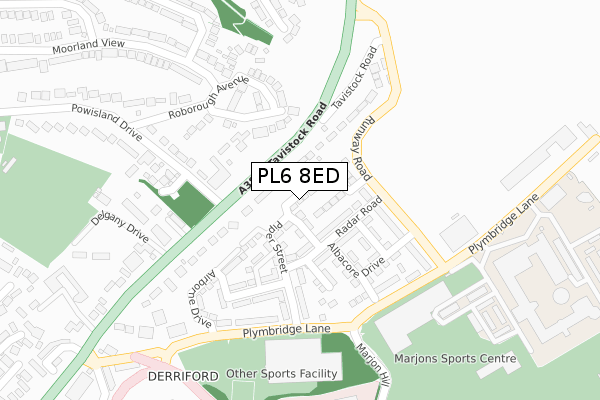 PL6 8ED map - large scale - OS Open Zoomstack (Ordnance Survey)