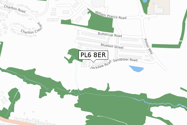 PL6 8ER map - large scale - OS Open Zoomstack (Ordnance Survey)