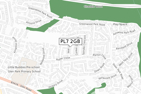 PL7 2GB map - large scale - OS Open Zoomstack (Ordnance Survey)