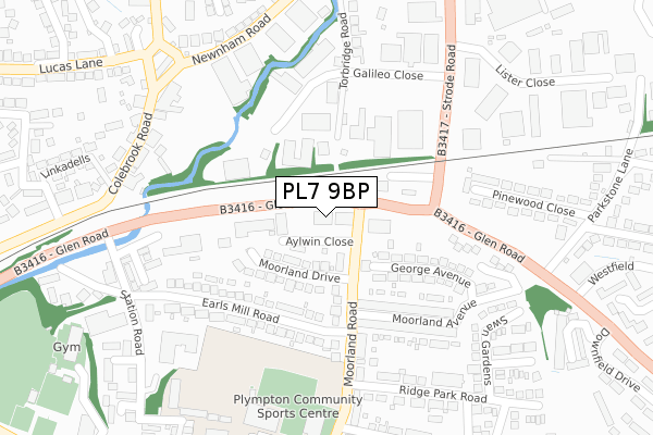 PL7 9BP map - large scale - OS Open Zoomstack (Ordnance Survey)