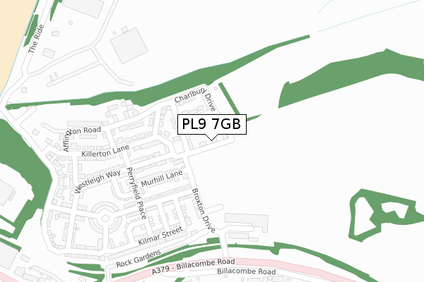 PL9 7GB map - large scale - OS Open Zoomstack (Ordnance Survey)