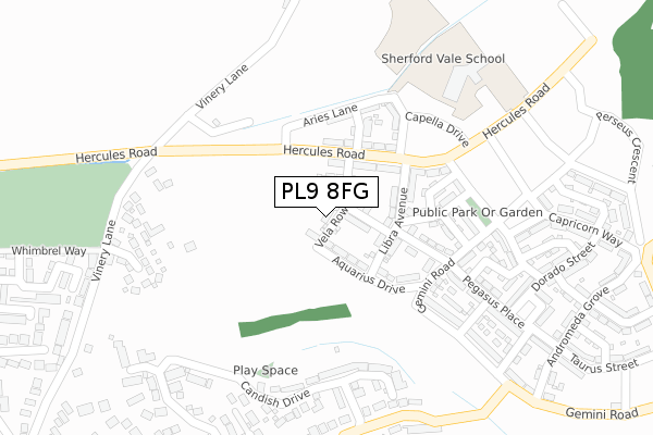 PL9 8FG map - large scale - OS Open Zoomstack (Ordnance Survey)