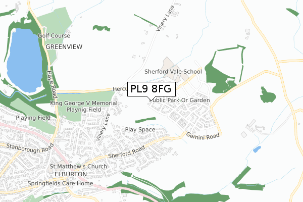 PL9 8FG map - small scale - OS Open Zoomstack (Ordnance Survey)