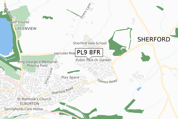 PL9 8FR map - small scale - OS Open Zoomstack (Ordnance Survey)