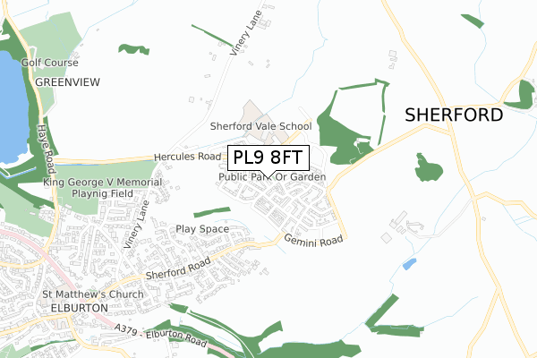 PL9 8FT map - small scale - OS Open Zoomstack (Ordnance Survey)