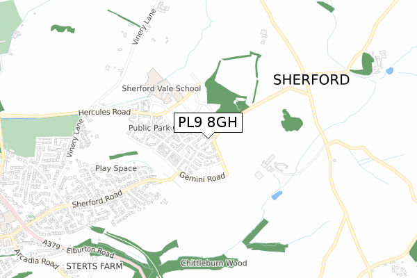 PL9 8GH map - small scale - OS Open Zoomstack (Ordnance Survey)