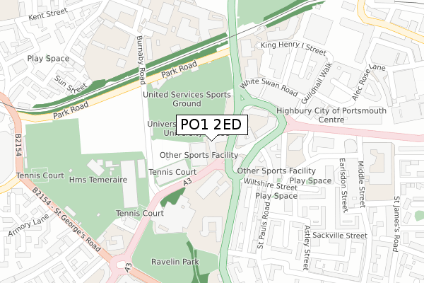 PO1 2ED map - large scale - OS Open Zoomstack (Ordnance Survey)