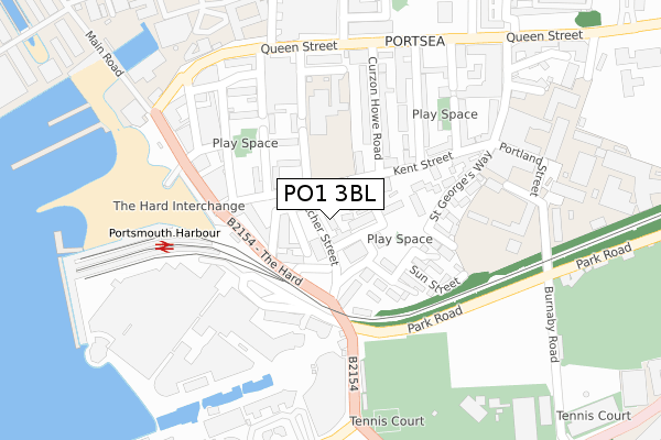 PO1 3BL map - large scale - OS Open Zoomstack (Ordnance Survey)