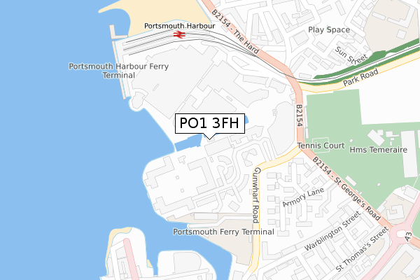 PO1 3FH map - large scale - OS Open Zoomstack (Ordnance Survey)