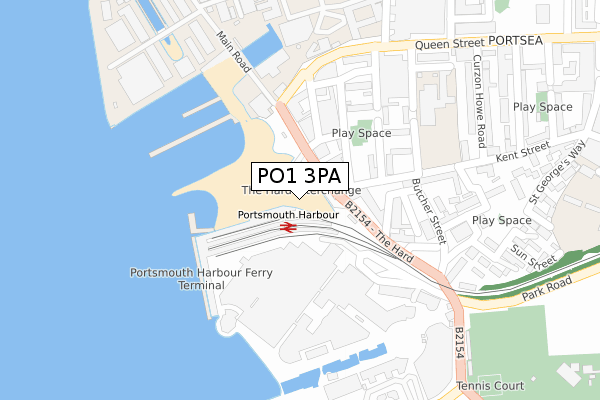 PO1 3PA map - large scale - OS Open Zoomstack (Ordnance Survey)