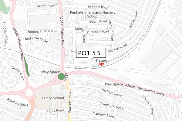 PO1 5BL map - large scale - OS Open Zoomstack (Ordnance Survey)