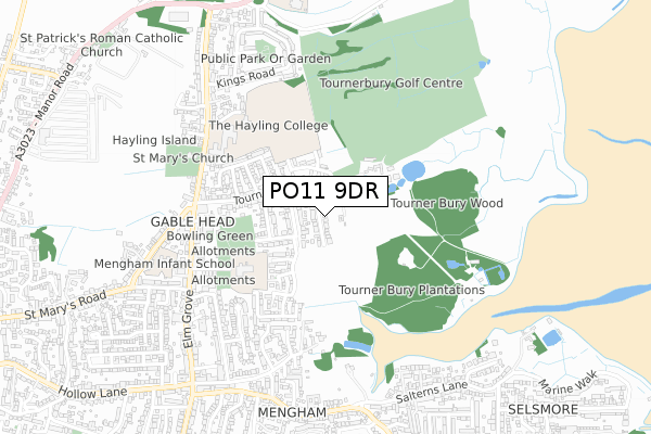 PO11 9DR map - small scale - OS Open Zoomstack (Ordnance Survey)