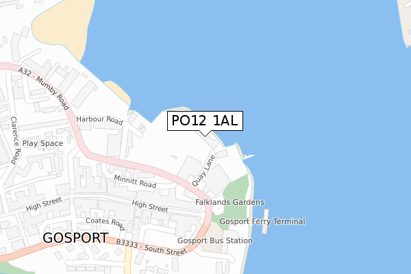 PO12 1AL map - large scale - OS Open Zoomstack (Ordnance Survey)