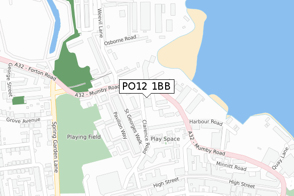 PO12 1BB map - large scale - OS Open Zoomstack (Ordnance Survey)