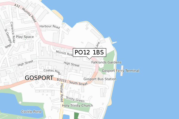 PO12 1BS map - large scale - OS Open Zoomstack (Ordnance Survey)