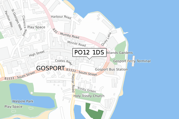 PO12 1DS map - large scale - OS Open Zoomstack (Ordnance Survey)