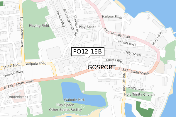 PO12 1EB map - large scale - OS Open Zoomstack (Ordnance Survey)