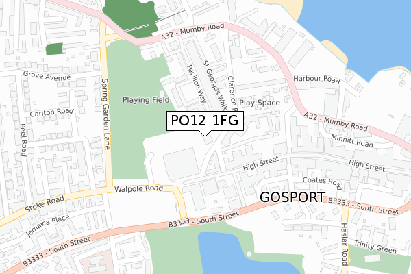 PO12 1FG map - large scale - OS Open Zoomstack (Ordnance Survey)